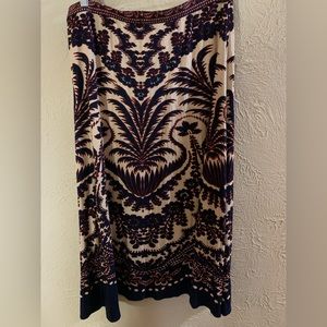 Plenty by Tracy Reese (Anthropologie) Patterned Cotton Midi Skirt Size L